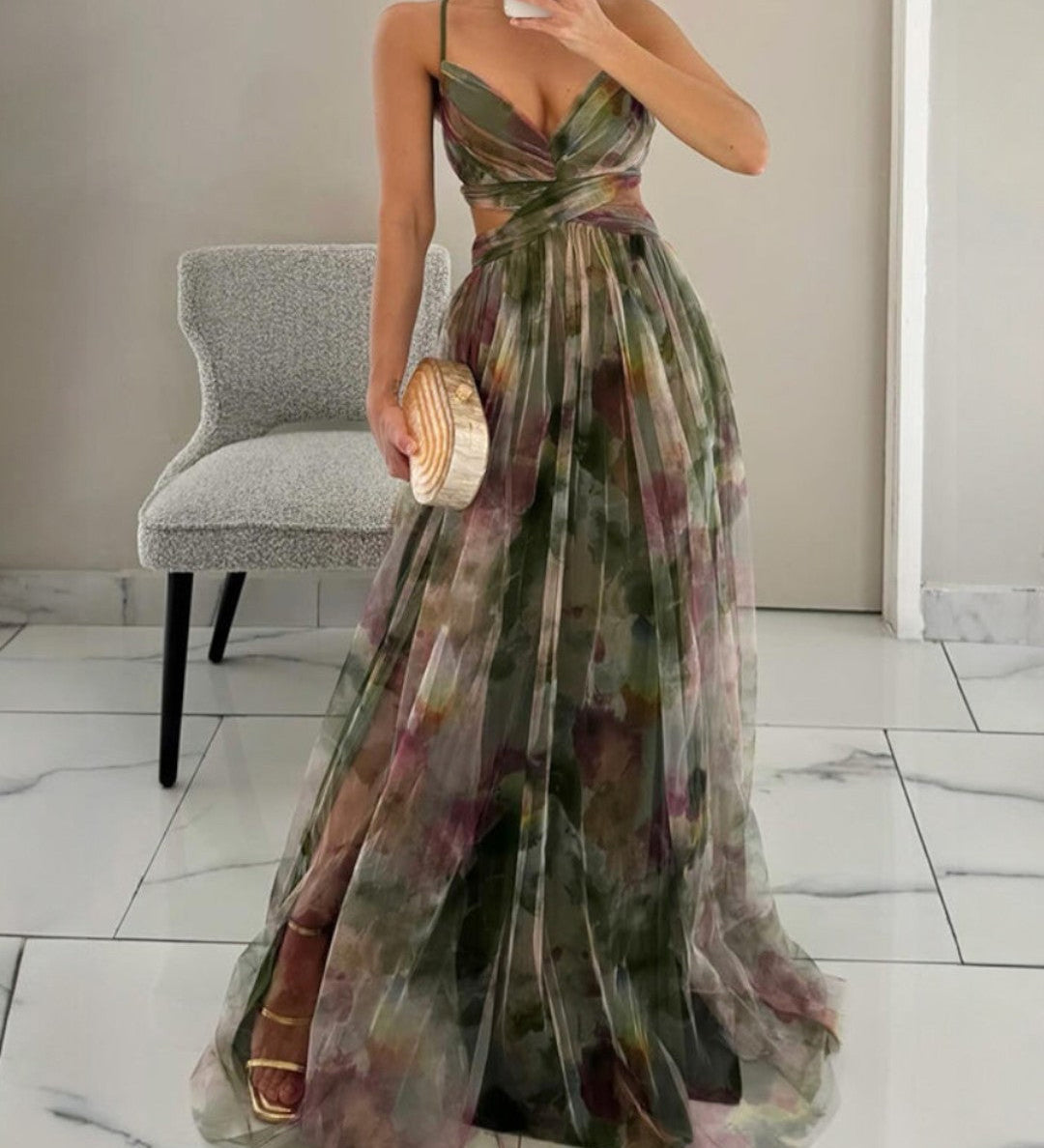 Giselle | Magiška maksi suknelė su gėlių raštu