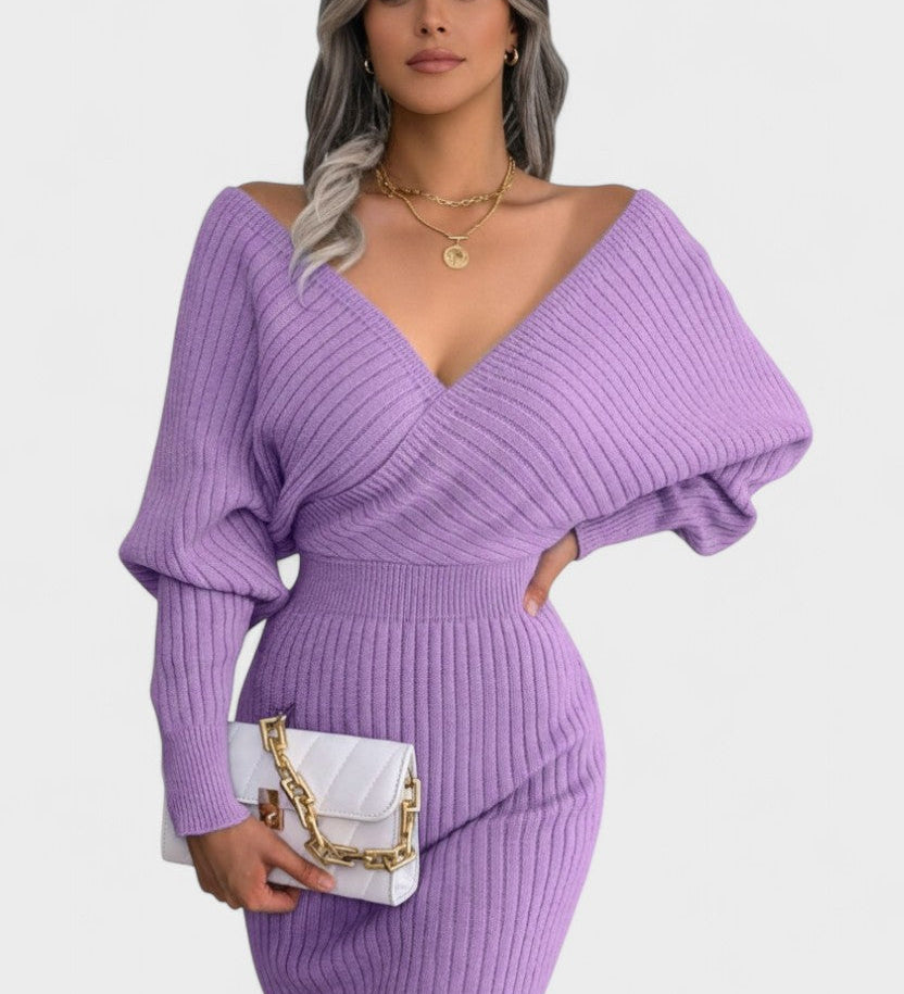 Klara™ | Elegantiška suknelė su V-isskirpte