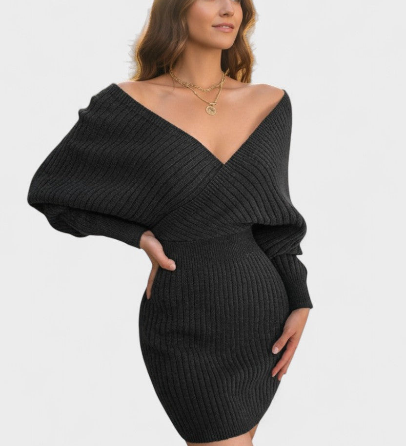Klara™ | Elegantiška suknelė su V-isskirpte